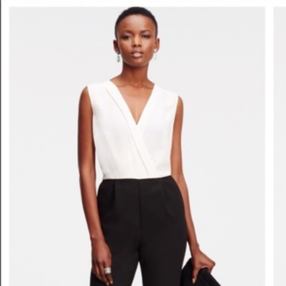 Ann Taylor black and cream jumpsuit. Size 4
